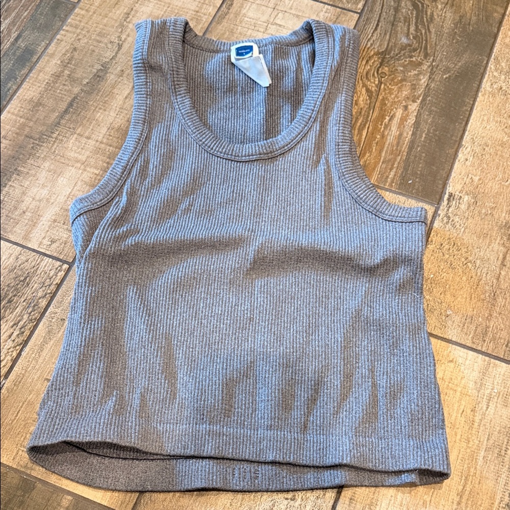 Old Navy Heather Gray Ribbed Tank Top
